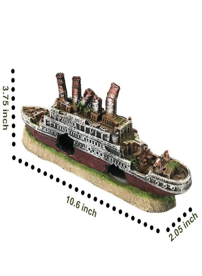SLOCME Aquarium Titanic Shipwreck Decorations - Fish Tank Resin Material Pirate Ship Decor, Titanic Sunken Ship Ornament - Image 4